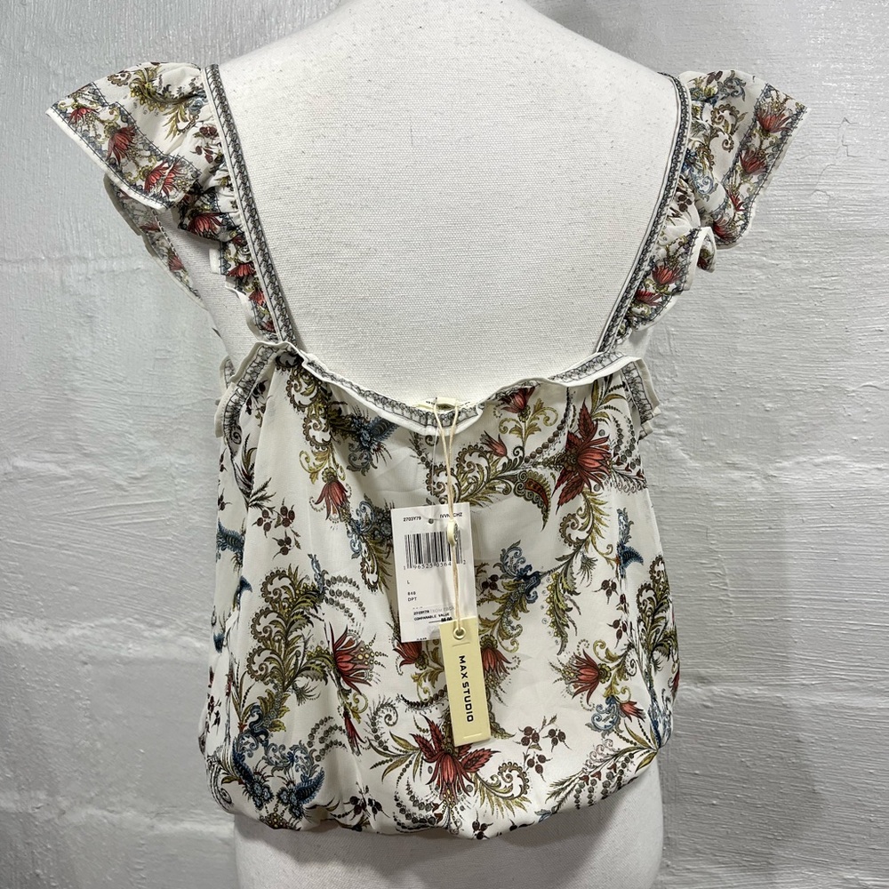 MAX STUDIO RUFFLE SLEEVE TOP NEW WITH TAG - Picture 13 of 16
